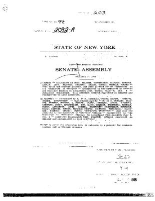 NYS Bill and Veto Jackets: 1996, Chapter 603