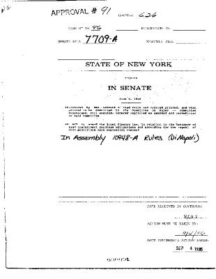 NYS Bill and Veto Jackets: 1996, Chapter 626