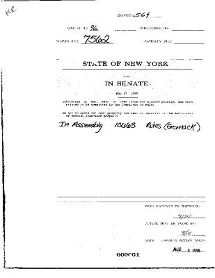 NYS Bill and Veto Jackets: 1996, Chapter 569