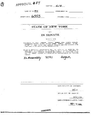 NYS Bill and Veto Jackets: 1996, Chapter 616
