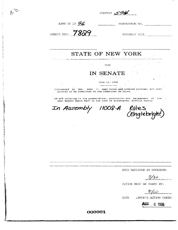 NYS Bill and Veto Jackets: 1996, Chapter 594