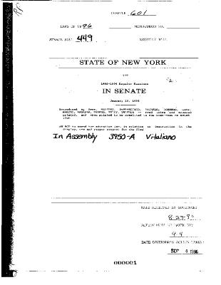 NYS Bill and Veto Jackets: 1996, Chapter 601