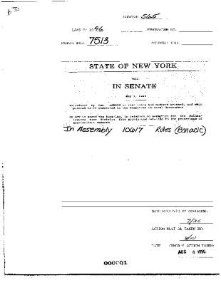 NYS Bill and Veto Jackets: 1996, Chapter 565