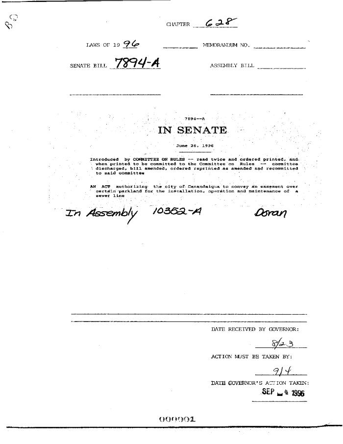 NYS Bill and Veto Jackets: 1996, Chapter 628