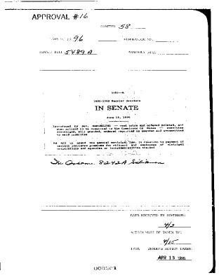 NYS Bill and Veto Jackets: 1996, Chapter 58