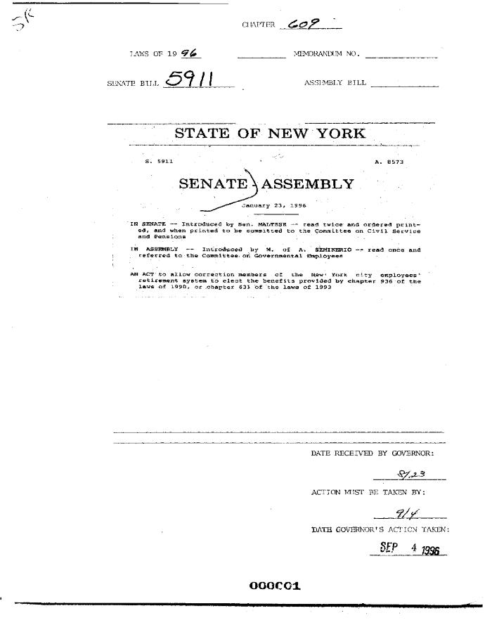 NYS Bill and Veto Jackets: 1996, Chapter 609