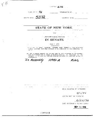 NYS Bill and Veto Jackets: 1996, Chapter 636