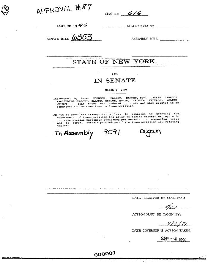 NYS Bill and Veto Jackets: 1996, Chapter 616