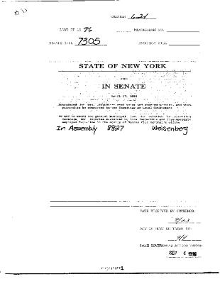 NYS Bill and Veto Jackets: 1996, Chapter 621