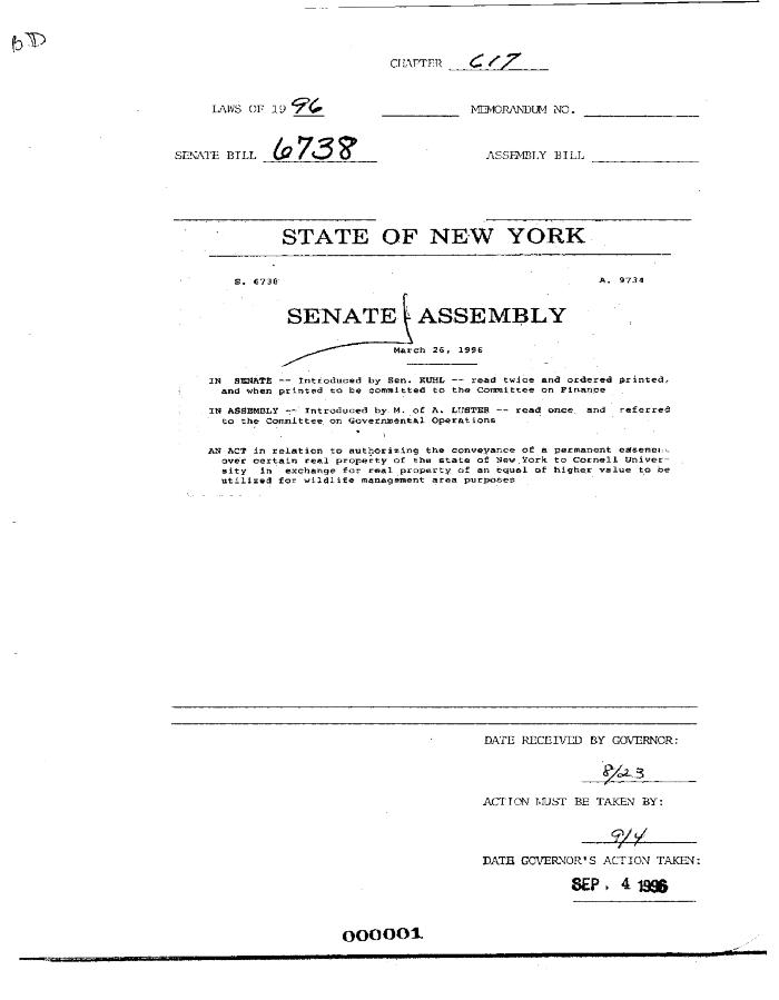 NYS Bill and Veto Jackets: 1996, Chapter 617