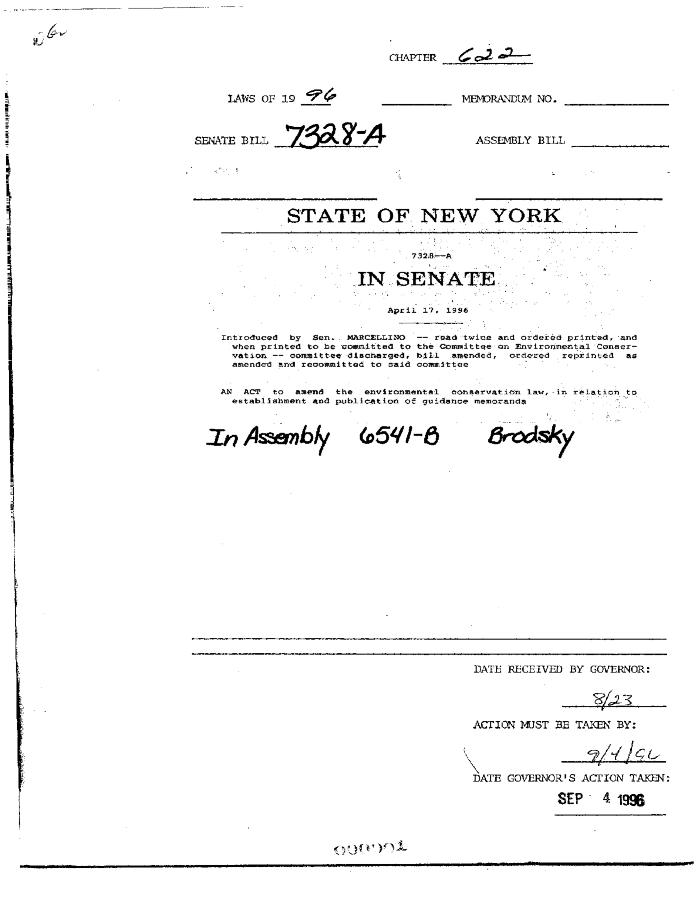 NYS Bill and Veto Jackets: 1996, Chapter 622