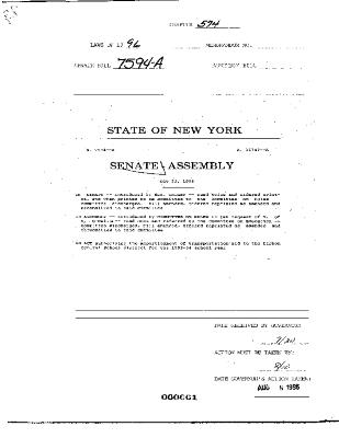 NYS Bill and Veto Jackets: 1996, Chapter 574
