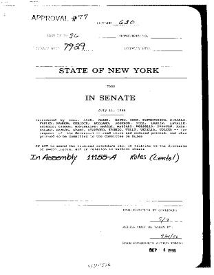 NYS Bill and Veto Jackets: 1996, Chapter 630