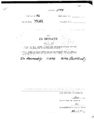 NYS Bill and Veto Jackets: 1996, Chapter 599