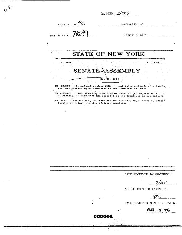 NYS Bill and Veto Jackets: 1996, Chapter 577
