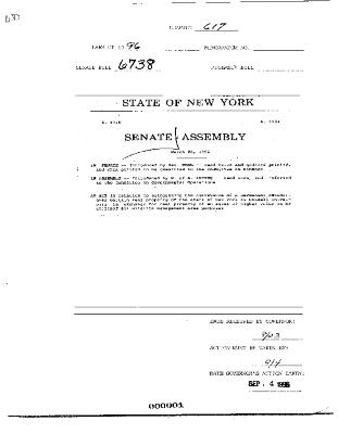 NYS Bill and Veto Jackets: 1996, Chapter 617