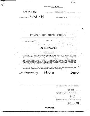 NYS Bill and Veto Jackets: 1996, Chapter 606