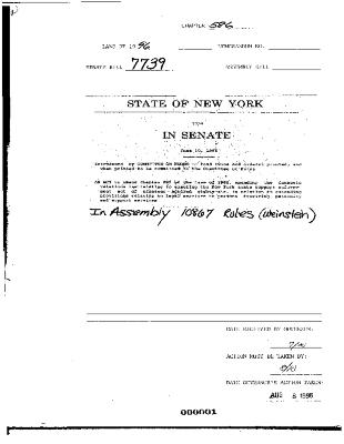 NYS Bill and Veto Jackets: 1996, Chapter 586