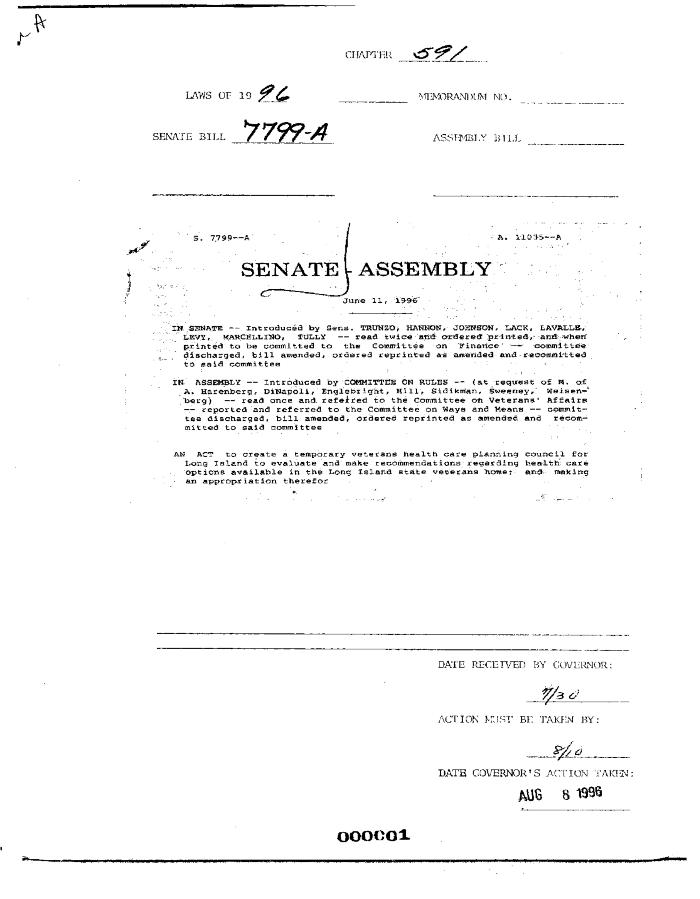 NYS Bill and Veto Jackets: 1996, Chapter 591
