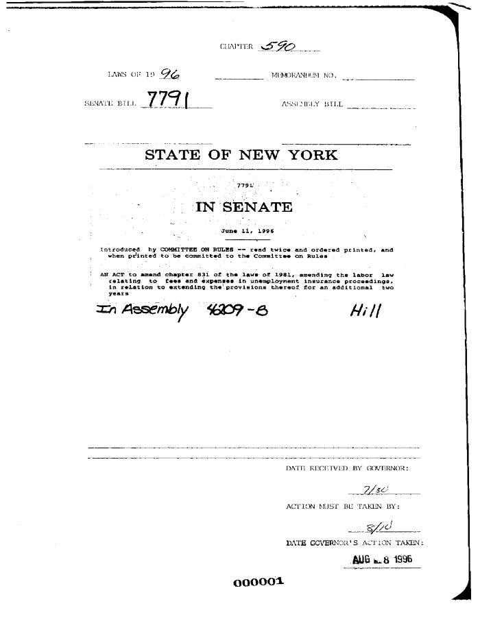 NYS Bill and Veto Jackets: 1996, Chapter 590