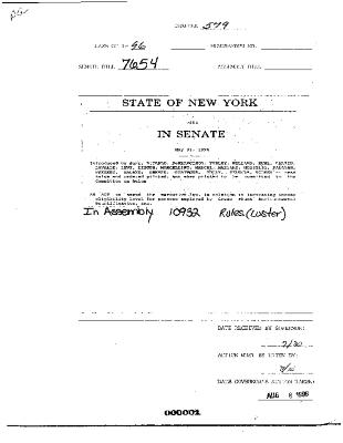 NYS Bill and Veto Jackets: 1996, Chapter 579