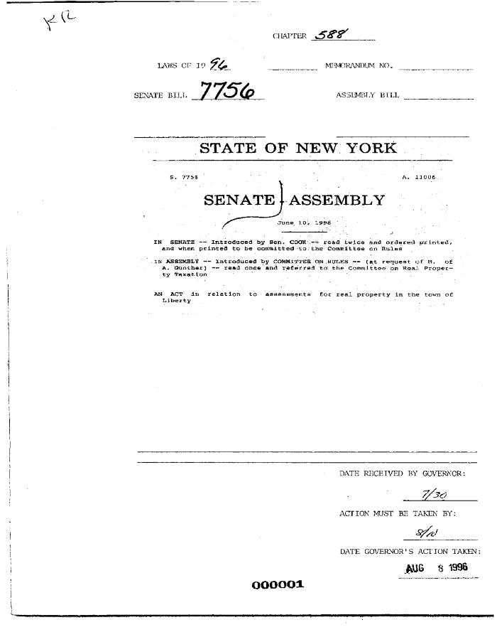 NYS Bill and Veto Jackets: 1996, Chapter 588