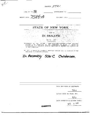 NYS Bill and Veto Jackets: 1996, Chapter 572