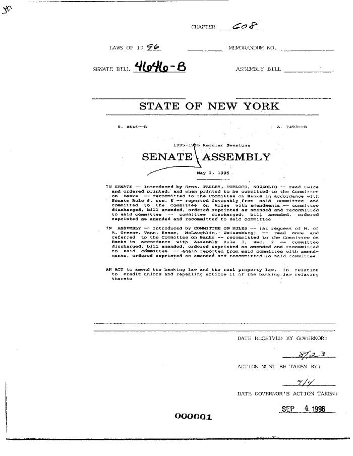 NYS Bill and Veto Jackets: 1996, Chapter 608