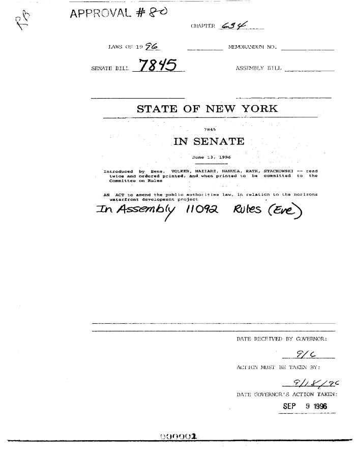 NYS Bill and Veto Jackets: 1996, Chapter 634