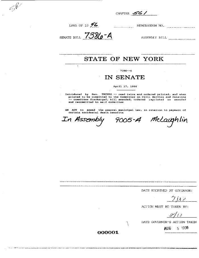 NYS Bill and Veto Jackets: 1996, Chapter 561