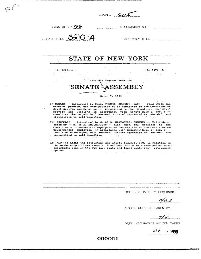 NYS Bill and Veto Jackets: 1996, Chapter 605