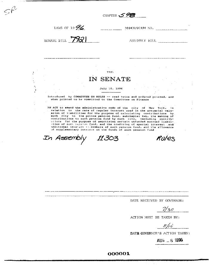 NYS Bill and Veto Jackets: 1996, Chapter 598