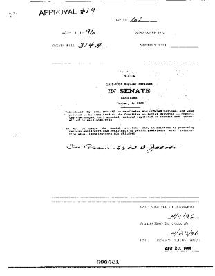 NYS Bill and Veto Jackets: 1996, Chapter 61