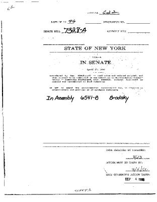 NYS Bill and Veto Jackets: 1996, Chapter 622