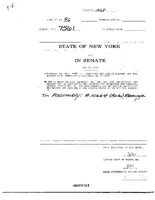 NYS Bill and Veto Jackets: 1996, Chapter 568