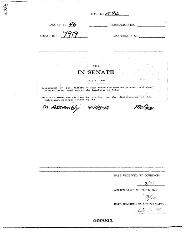 NYS Bill and Veto Jackets: 1996, Chapter 596