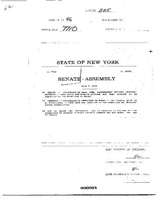 NYS Bill and Veto Jackets: 1996, Chapter 585
