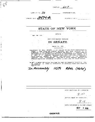 NYS Bill and Veto Jackets: 1996, Chapter 607