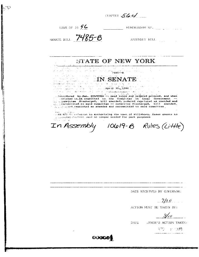 NYS Bill and Veto Jackets: 1996, Chapter 564