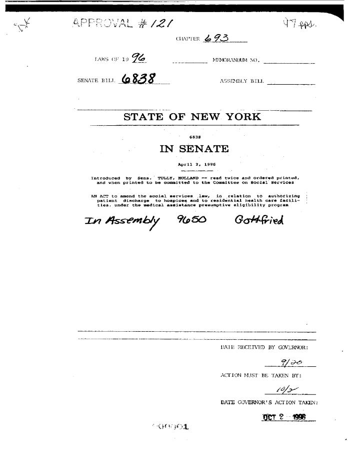 NYS Bill and Veto Jackets: 1996, Chapter 693