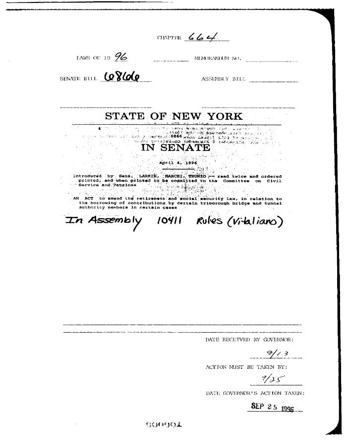 NYS Bill and Veto Jackets: 1996, Chapter 664
