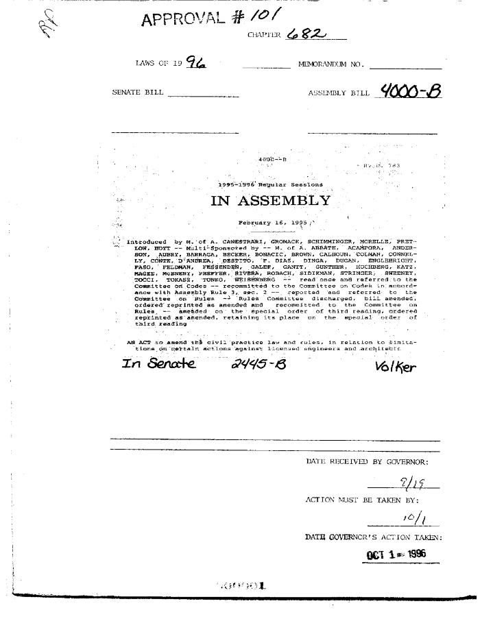 NYS Bill and Veto Jackets: 1996, Chapter 682