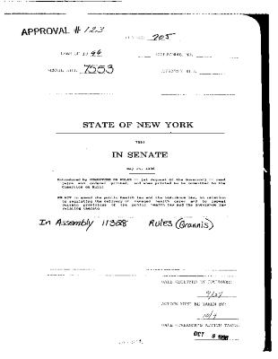 NYS Bill and Veto Jackets: 1996, Chapter 705