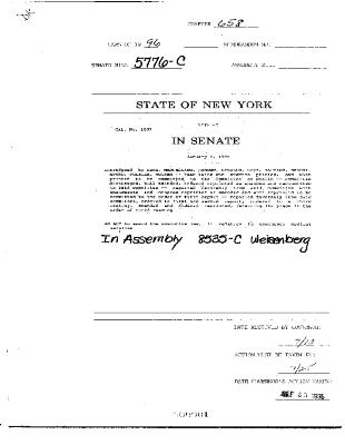 NYS Bill and Veto Jackets: 1996, Chapter 658