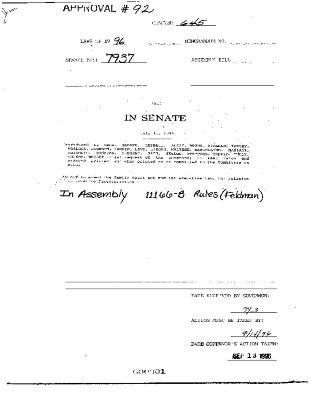 NYS Bill and Veto Jackets: 1996, Chapter 645