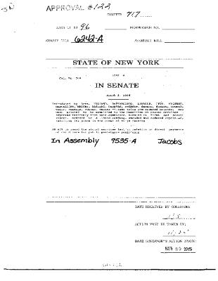 NYS Bill and Veto Jackets: 1996, Chapter 717