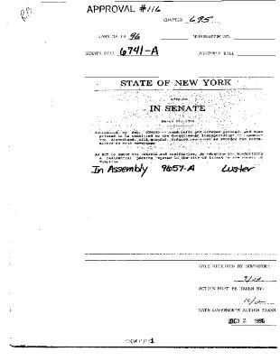 NYS Bill and Veto Jackets: 1996, Chapter 695