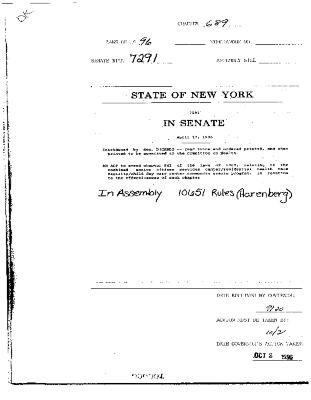 NYS Bill and Veto Jackets: 1996, Chapter 689