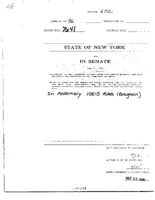 NYS Bill and Veto Jackets: 1996, Chapter 672