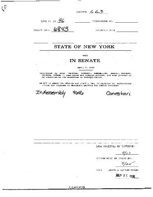 NYS Bill and Veto Jackets: 1996, Chapter 663